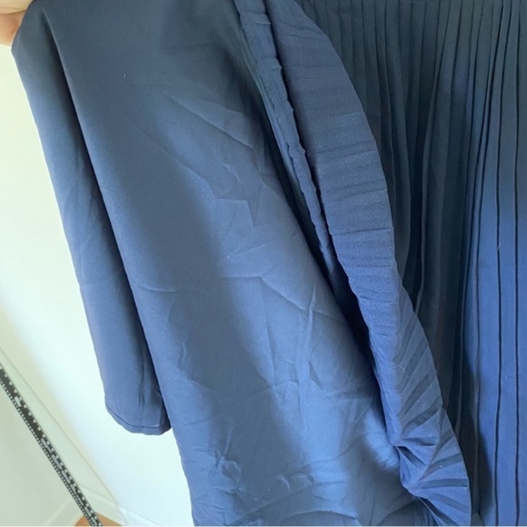 ModCloth Just My Typist Dress Women’s Sz 20 Pleated, Button Front Navy Blue - Picture 10 of 13